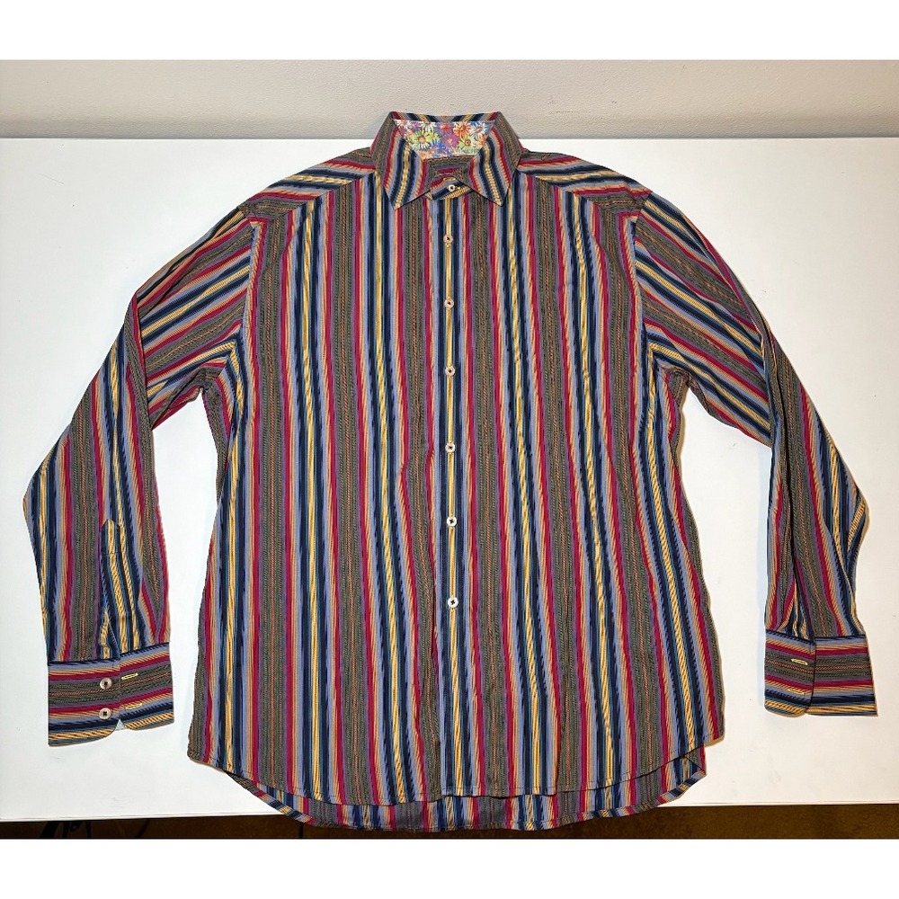 Robert Graham Men's Multicolored Button Down Shirt | Floral | XL